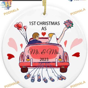 First Christmas as Mr & Mrs Ornament, Bridal Shower Wedding Gift 2023