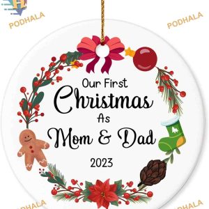 First Christmas as Parents 2023 Ornament, New Mom Dad Baby, Gift