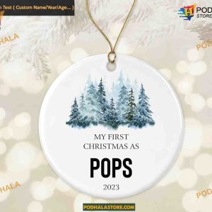 First Christmas as Pops 2023, Personalized Grandfather Keepsake