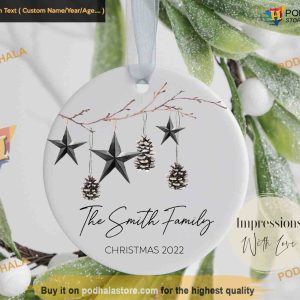 First Family Christmas Ornament, Personalized 2023 Holiday Decor