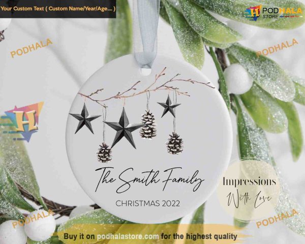 First Family Christmas Ornament, Personalized 2023 Holiday Decor