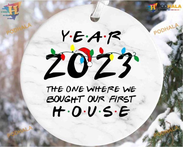First Home 2023 Christmas Ornament, Custom Family Decor, New Home Celebration