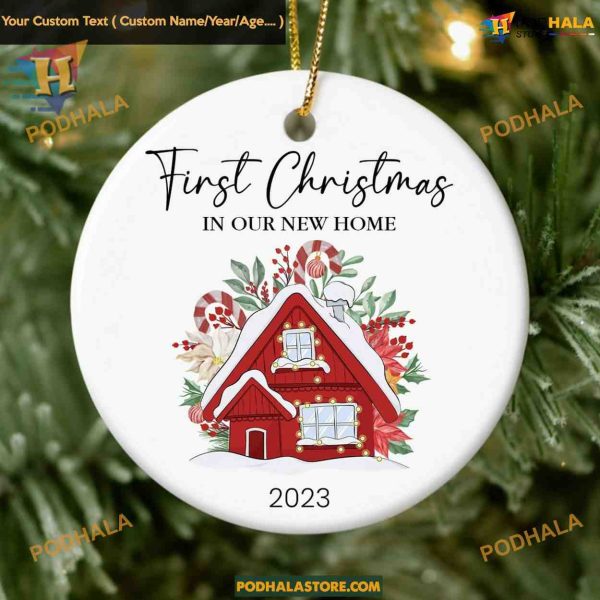 First Home 2023 Christmas Ornament, New Home Ceramic Housewarming Gift