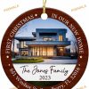 First Home 2023 Personalized Christmas Ornament, Customized New Home Ceramic Keepsake