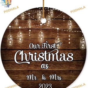 First Married Christmas 2023 Ornament, Bride and Groom Wedding Gift