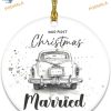 First Married Christmas 2023 Ornament, Vintage Car Design Ornament