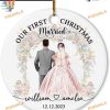 First Married Christmas Ornament 2023, Personalized Newlywed Keepsake