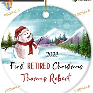 First Retired Christmas 2023 Ornament, Personalized Retirement Ornament