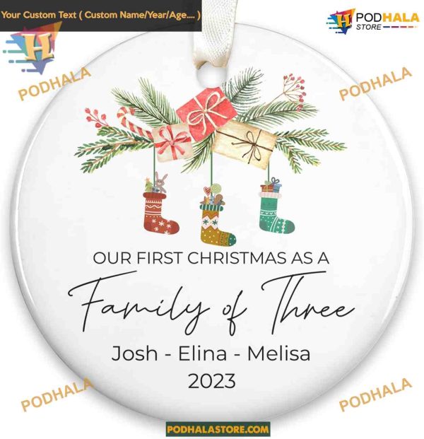 First Time Parents Christmas Ornament 2023, Personalized Family Keepsake