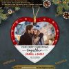 First Together Anniversary Ornament 2023 Custom Photo & Name, Ceramic