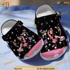Flamingo Awareness Breast Cancer Crocs, Birthday Christmas Gift Ideas