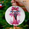 Flamingo Ceramic Ornament, Funny Christmas Ornaments, Tropical Pink