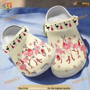 Flamingo Christmas Clogs Crocs Shoes, Funny Xmas Gifts