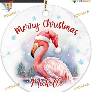 Flamingo Lover 2023 Personalized Christmas Ornament, Cute Animal Gift