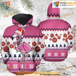 Flamingo Xmas 3D Hoodie Christmas, Funny Xmas Gifts