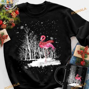 Flamingo Xmas Humor Shirt, Flamboyant Funny Xmas Gifts Selection