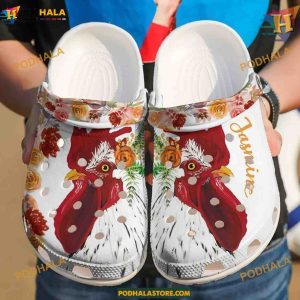 Floral Personalized Chicken Crocs, Trending Gifts Classic