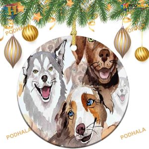 Floral Puppy Dog 2023 Ornament, Personalized Family Ornaments, Xmas Decor