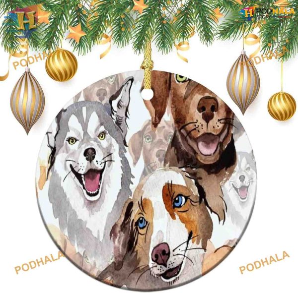 Floral Puppy Dog 2023 Ornament, Personalized Family Ornaments, Xmas Decor