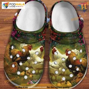 Flower Garden Chicken Family Crocs, Ideal Chicken Lover Present, Stylish Design