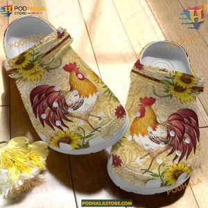 Flowery Chicken Crocs Clogs, Trending Gifts Classic Shoes