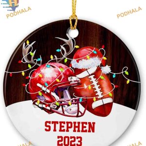 Football with Santa Hat Ornament, Fun Family Christmas Gifts