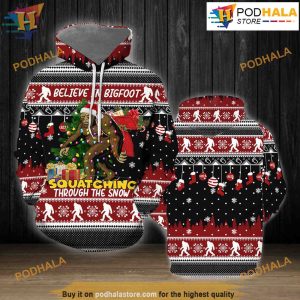 For Bigfoot Lover 3D Funny Christmas Hoodie, Xmas Gifts
