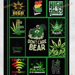 For the Weed Aficionado Cannabis-Themed Christmas Blanket