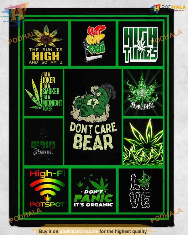 For the Weed Aficionado Cannabis-Themed Christmas Blanket