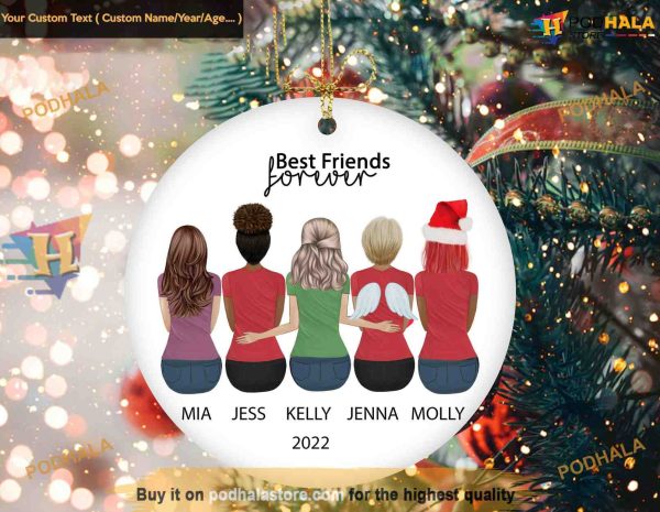 Forever Friends Personalized Besties Ornament, Keepsake for Best Friends