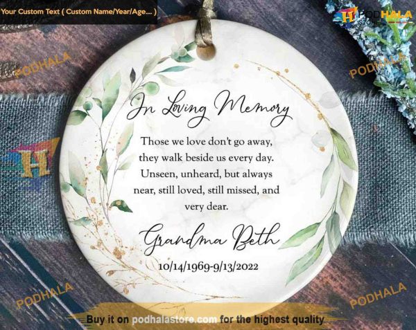 Forever in Our Hearts Personalized Memorial Christmas Ornament, Eternal Love