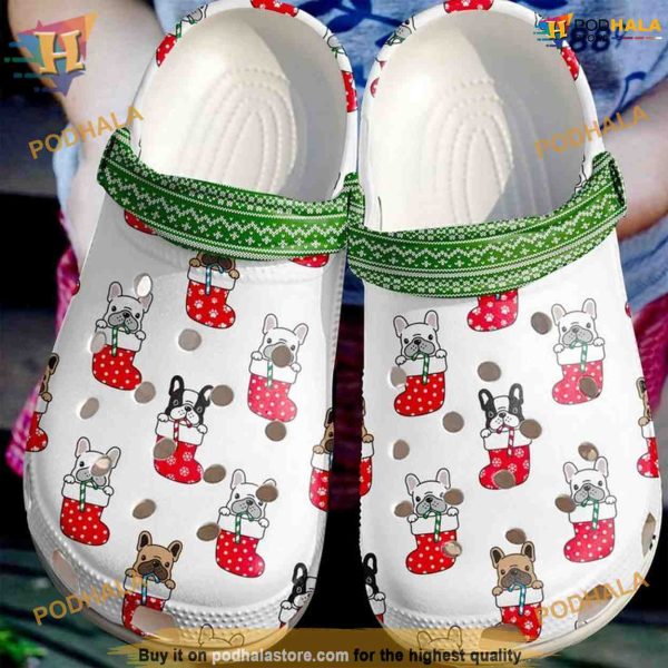 French Bulldog Socks Christmas Crocs Shoes, Creative Gifts for Men Women