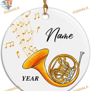 French Horn Musical Instrument Ornament, Personalized Family Christmas Ornaments 2023