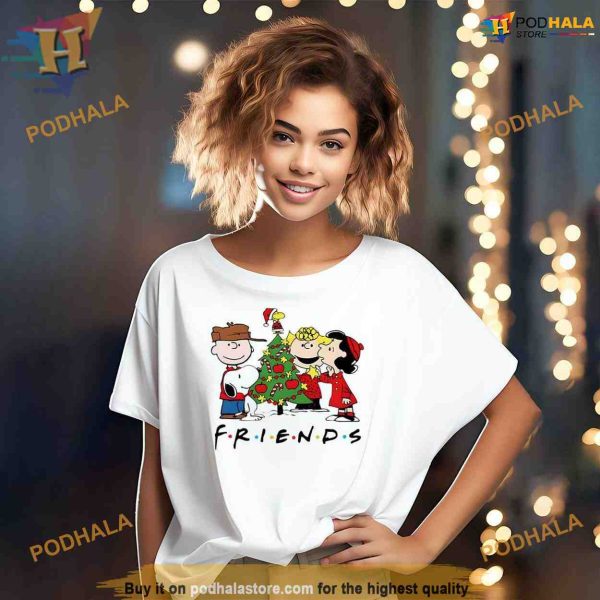 Friends Christmas in Peanuts Style Snoopy’s 90s Hoodie Shirt Sweatshirt, Festive Gift