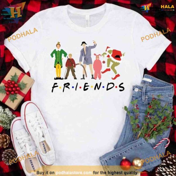 Friends and Grinch Christmas Movie Shirt, Matching Family Xmas Shirt