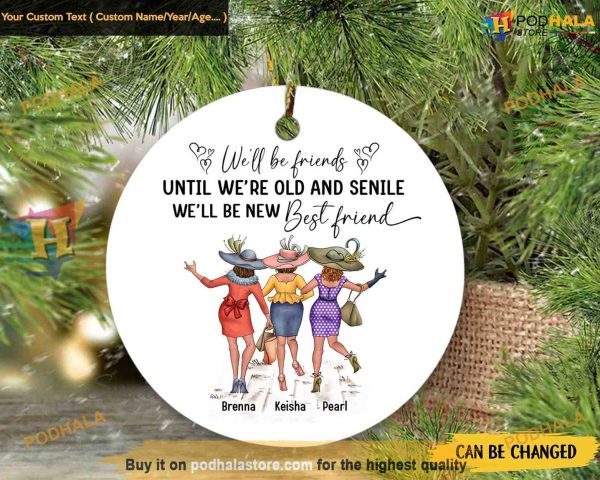 Friendship Ornament, Old & Senile Design, Personalized Christmas Gifts