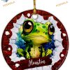 Frog Christmas Ornament 2023, Personalized Animal Lover Festive Gift