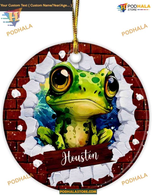 Frog Christmas Ornament 2023, Personalized Animal Lover Festive Gift