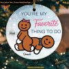Fun Couple's Naughty Christmas 2023 Ornament, Personalized Ceramic Gift