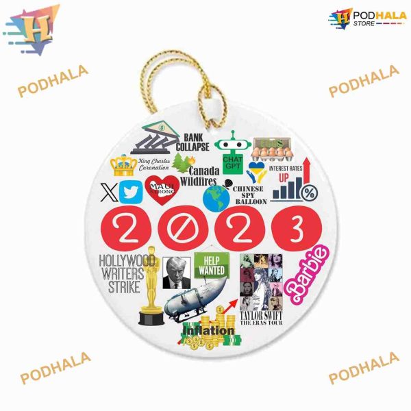 Funny 2023 Commemorative Ornament, Major Events Christmas Decor