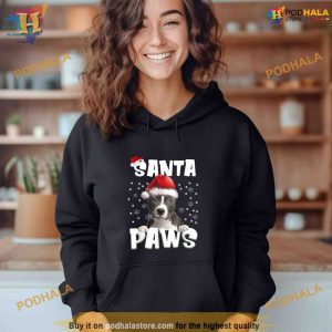 Funny BLUE Nose Pitbull Christmas Lights Tree Dog Lover Xmas Shirt Hoodie