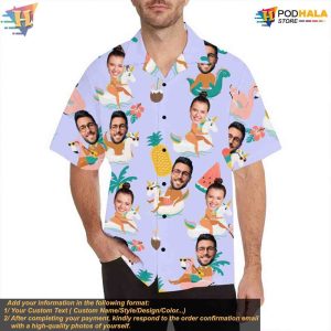 Funny Custom Photo Hawaiian Shirt Beach Party Matching USA EU Personalized 5