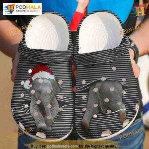 Funny Elephant Santa Cutemerry Crocs, Funny Xmas Gifts