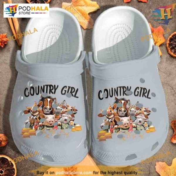 Funny Farm With Animals Shoes Country Girl Crocs, Creative Christmas Gift Ideas