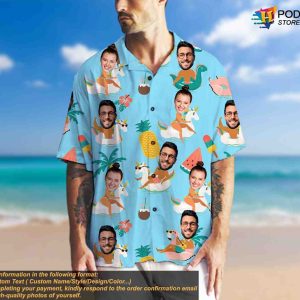 Funny Hawaiian Shirt with Faces, Custom Photo Beach Party, Personalized Shirt