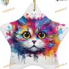 Funny Kitty 2023 Ornament, Doodle Art Gift for Family & Friends