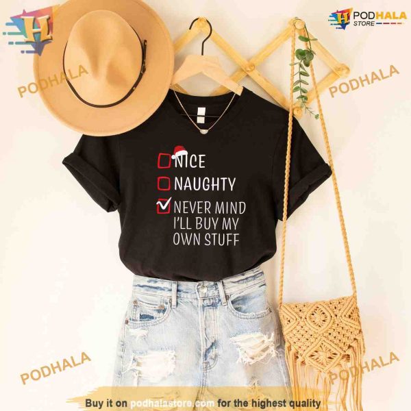 Funny Naughty Nice Christmas Family Pajama Men Women Kids Shirt Hoodie
