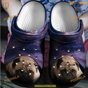 Galaxy Pug Personalized Unique Gift Rubber Crocs for Dog Fans