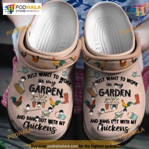 Garden Chickens Humor Crocs, Funny for Gardening Enthusiasts