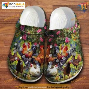 Garden & Farm Chicken Crocs, Classic Rooster Design, Perfect Friend Gift